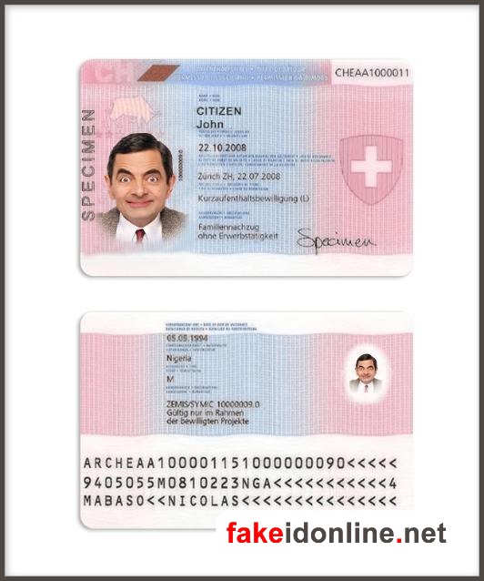 Switzerland Residence Permit PSD Template 1200dpi